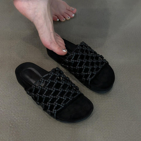 Damen Komfortable Clogs mit geflochtenem Design und gepolsterter Innensohle R&B