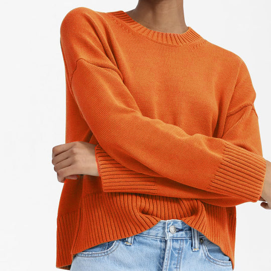 Damen lässiger Oversized Strickpullover mit strukturiertem Design R&B
