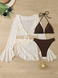 Damen Bikini-Set mit schickem Wickeloberteil und dekorativem Rock R&B