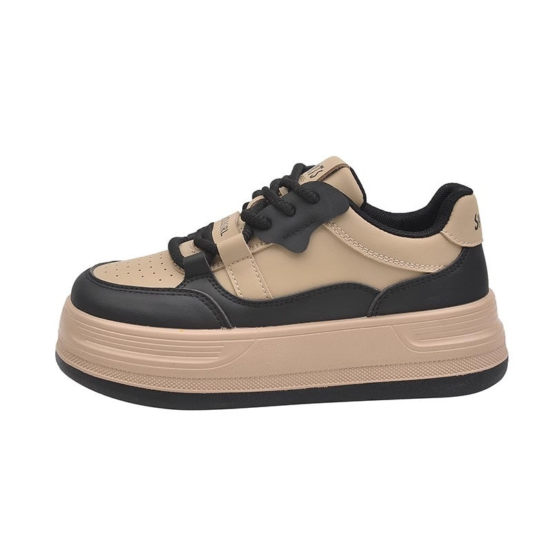 Damen Sportliche Plateau-Sneaker mit elastischen Schnürsenkeln und dämpfender Sohle R&B