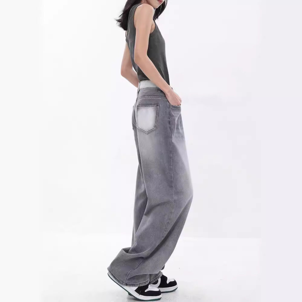 Damen Weite Jeans im modernen Oversized-Schnitt mit einzigartigen Waschungen R&B