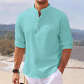 Herren lässiges Henley-Shirt mit strukturierter Oberfläche R&B