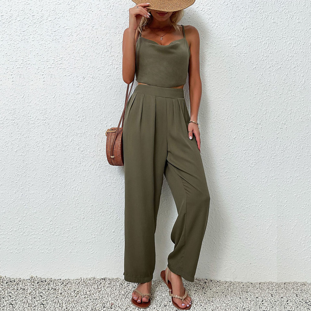 Damen Urbane Jumpsuit mit weitem Bein und flutterndem Oberteil R&B