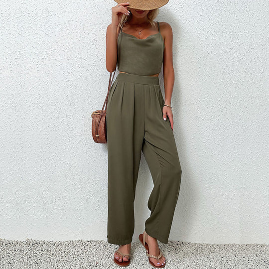 Damen Urbane Jumpsuit mit weitem Bein und flutterndem Oberteil R&B
