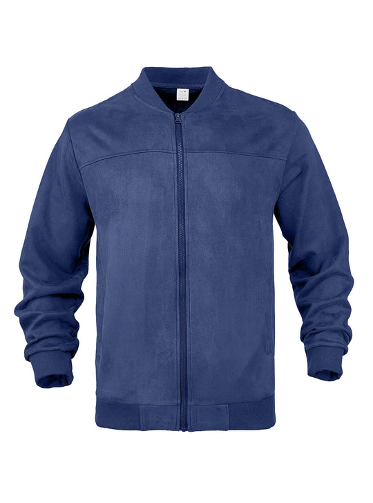 Herren nan Wildleder-Blousonjacke im Bomberstil mit elastischen Rippbündchen R&B