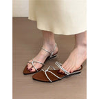 Damen elegante Slingback-Sandalen mit raffiniertem Riemendesign R&B