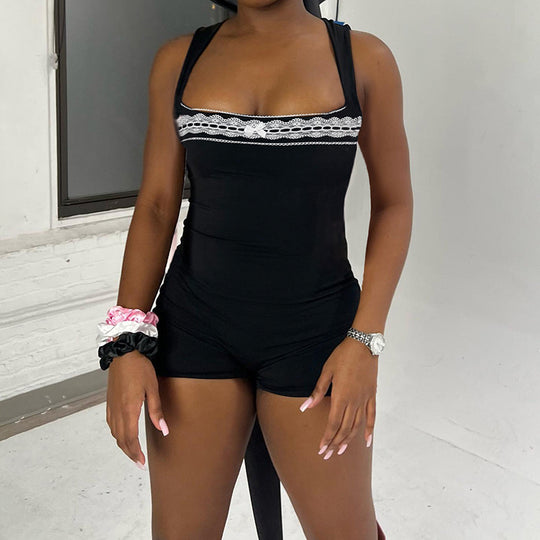 Damen Schwimmsuit mit eleganter Spitze und breiten Trägern R&B