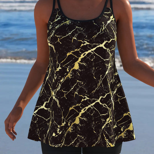 Damen Schwimmanzug mit modischem A-Linien-Schnitt und floralem Design R&B