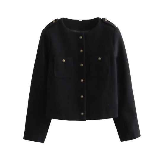 Damen Kurzjacke mit praktischen Taschen und eleganten Knopfdetails R&B