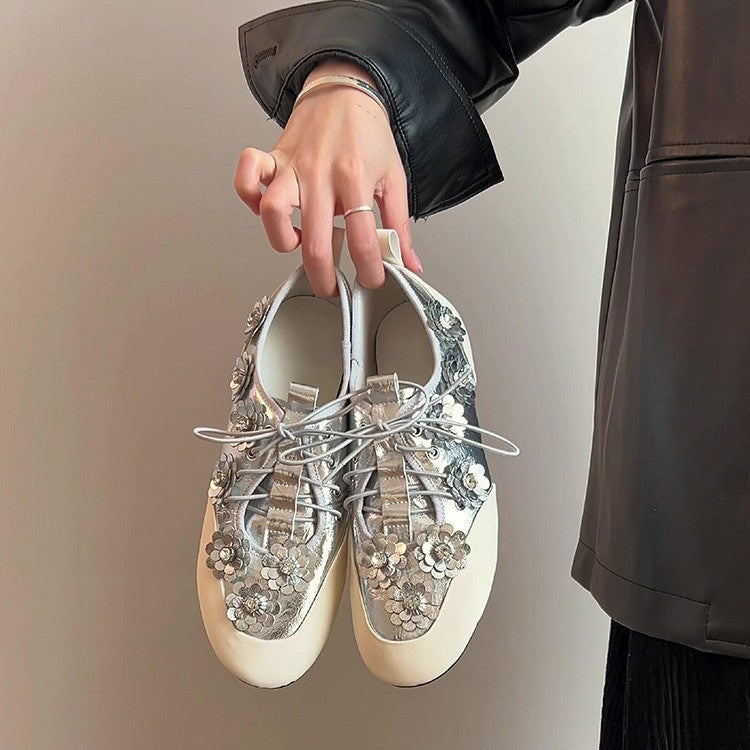 Damen modische Sneaker mit floralem Dekor R&B