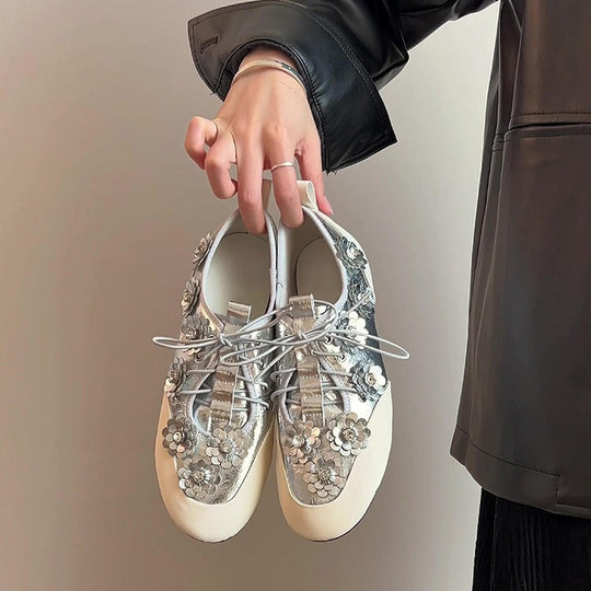 Damen modische Sneaker mit floralem Dekor R&B