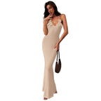 Damen glitzerndes Maxikleid mit eleganten Blumenapplikationen R&B