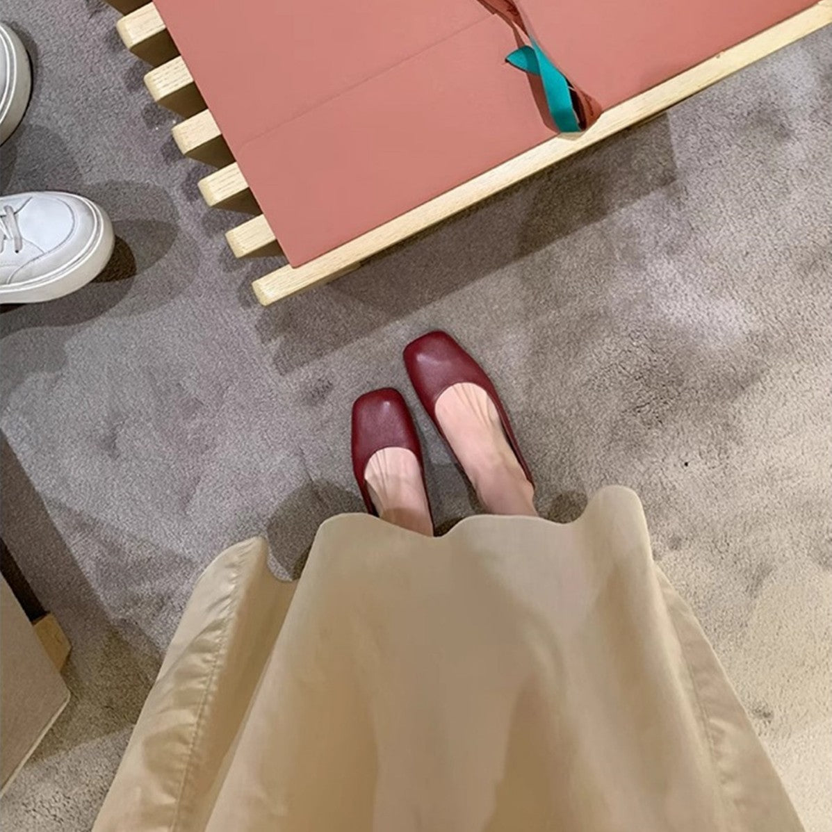 Damen Ballerinas mit R&Brnem Quadratdesign und komfortabler Innensohle R&B