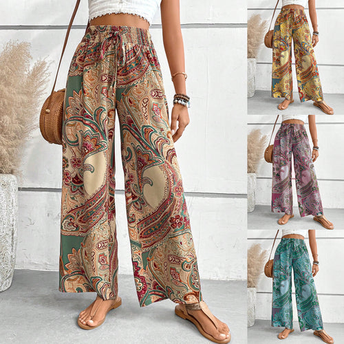 Damen Weite Palazzo-Hose mit paisley Muster R&B