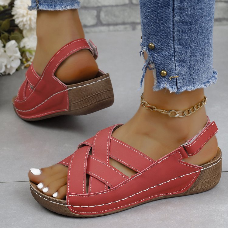 Damen Komfortable Sandalen mit gekreuzten Riemen R&B