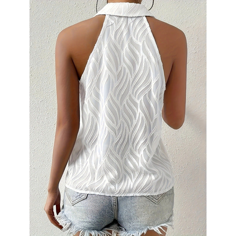 Damen ärmelloses Blusenshirt mit eleganter Struktur R&B