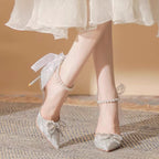 Damen elegante High Heels mit funkelndem Strass und zarten Riemchen R&B