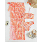 Damen Buntes Crop-Top und Rock Set R&B