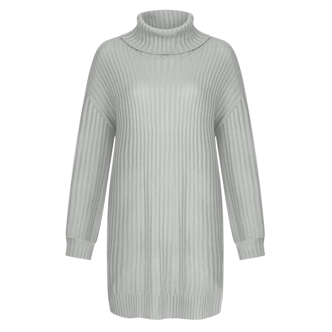 Damen Strickkleid mit hohem Kragen R&B