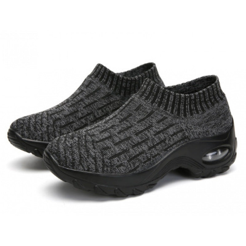 Damen Slip-On Sneakers mit atmungsaktiver Strick-Oberfläche und stoßdämpfendem Fußbett R&B