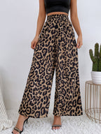Damen Weite Leoparden-Print Hose R&B