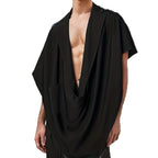 Damen nan Cape-Blazer mit Schalkragen offener Front aufgesetzter Tasche und spitz zulaufendem Zipfelsaum R&B