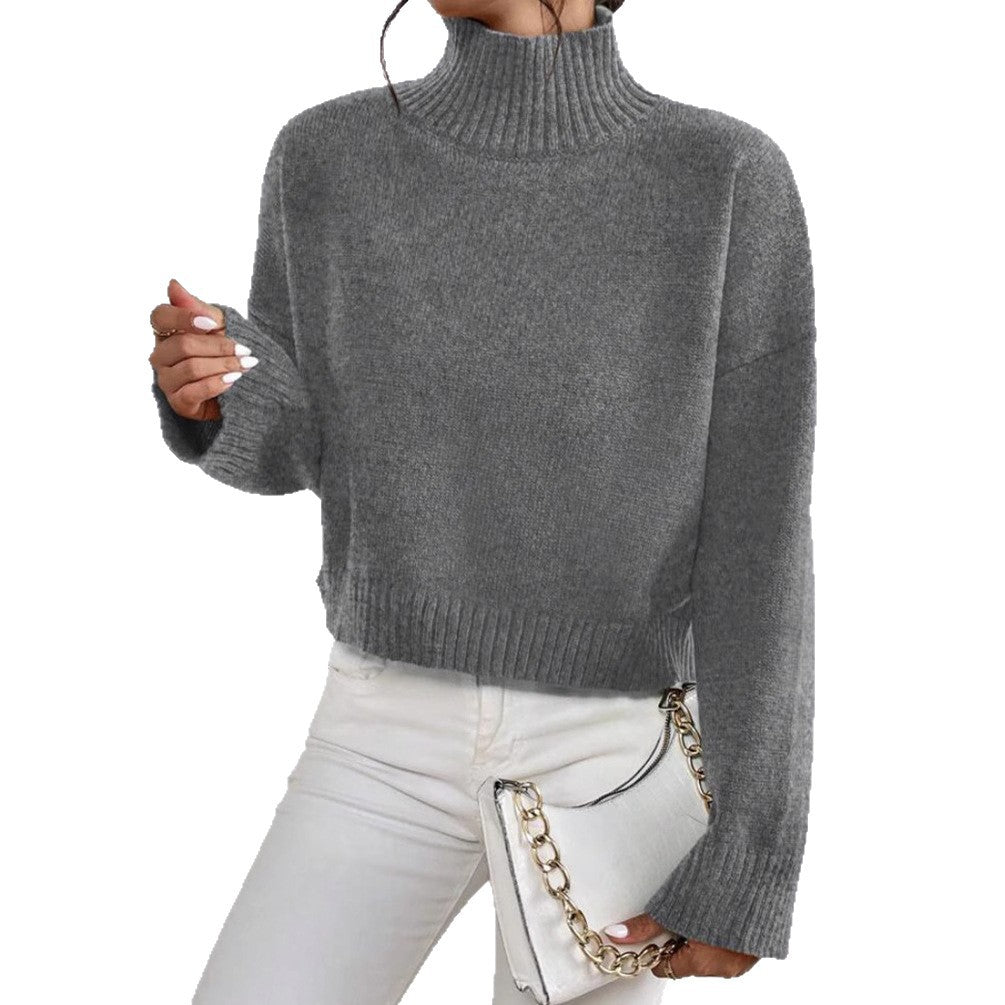Damen modischer Kragenpullover aus weicher Wolle R&B
