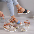 Damen Wedge-Sandalen mit modernem Schnitt und verstellbarem Riemen R&B
