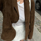 Damen Blazer aus weichem Wildleder mit praktischen Taschen R&B