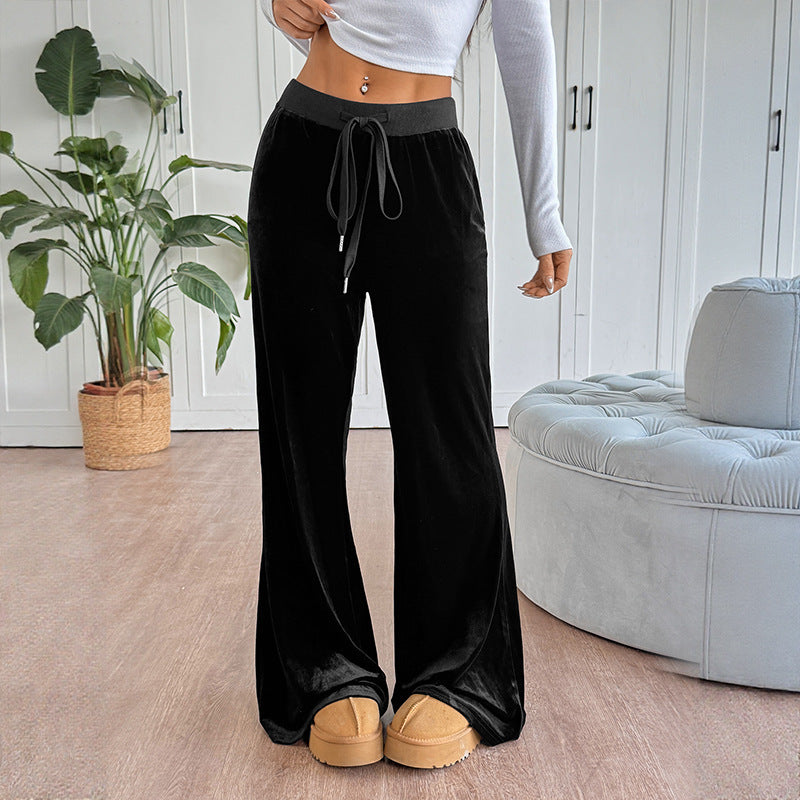 Damen Elegante und bequeme Velour Hosen R&B