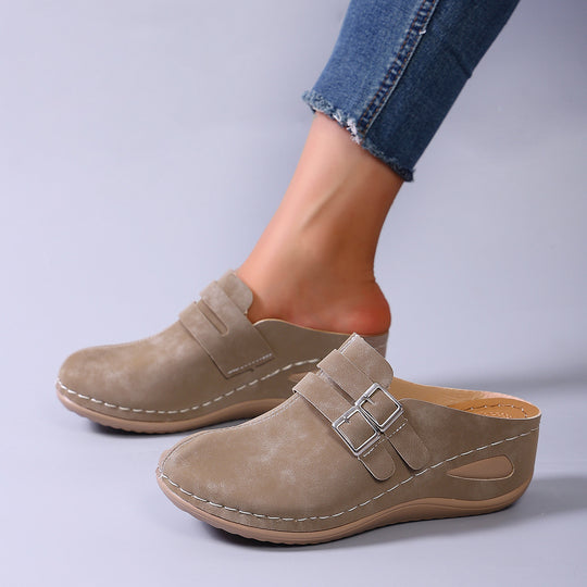 Damen Komfortable Clogs mit verstellbarem Doppelschnallenverschluss R&B
