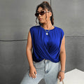 Damen elegantes Wickeloberteil mit Rüschendetails und modischem Ausschnitt R&B