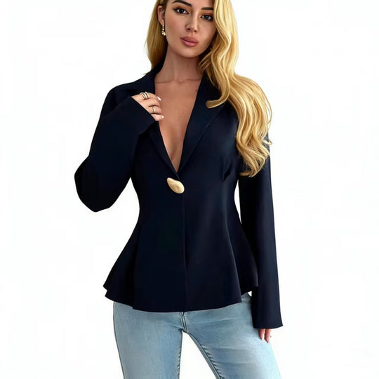 Damen Peplum-Blazer mit ausgefallenen Knopfdetails R&B