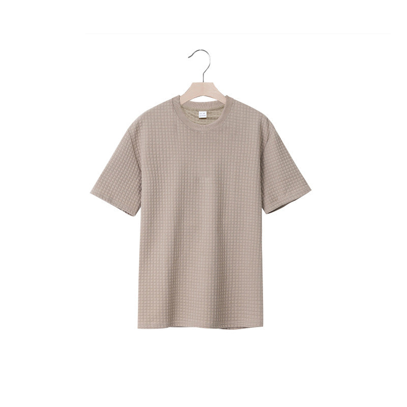 Herren lässiges Rundhals-T-Shirt mit strukturiertem Gewebe R&B