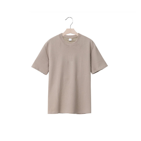 Herren lässiges Rundhals-T-Shirt mit strukturiertem Gewebe R&B
