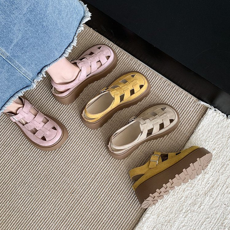 Damen Cushioned Plateau-Sandalen mit modischen Riemchen und weichem Obermaterial R&B