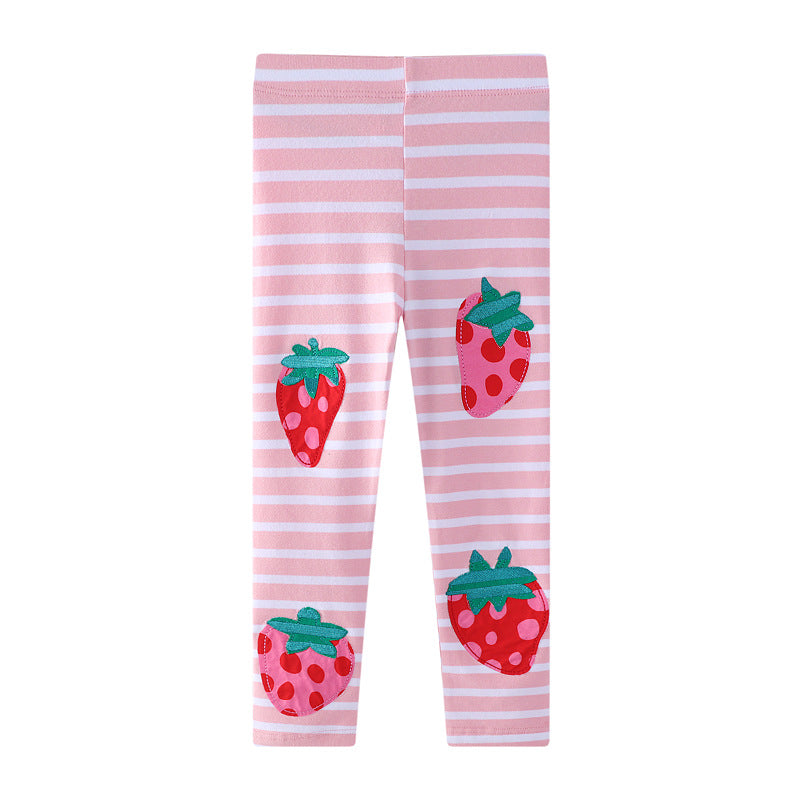 Mädchen Leggings mit fröhlichem Erdbeer-Design R&B