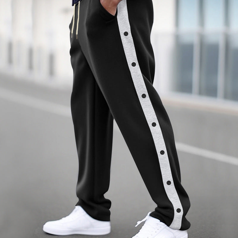 Herren Sportliche Jogginghose mit Druckknopfverschluss und atmungsaktivem Material R&B