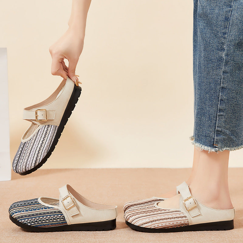 Damen Bequeme Clogs mit modischem Riemen und dekorativem Design