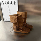 Damen Modische Mokassins-Stiefel mit einzigartigem Flechtmuster von R&B