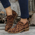 Damen Mokassin-Stiefeletten mit tierischem Muster und komfortablem Riemendesign R&B