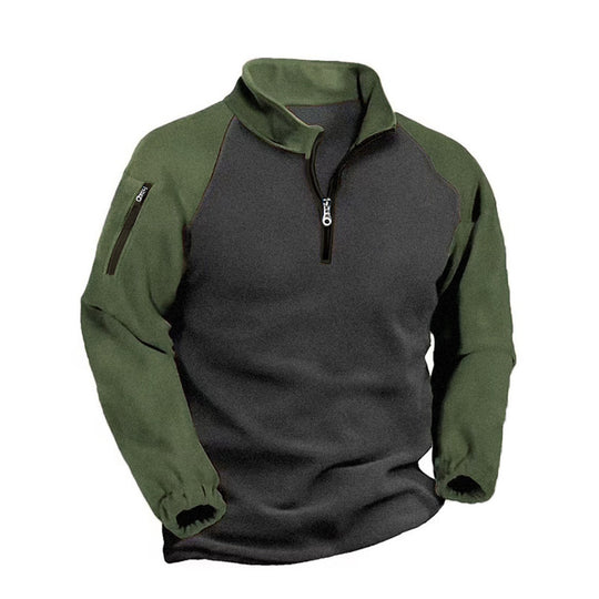 Herren funktionale Fleecejacke mit Stehkragen und Reißverschluss R&B