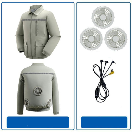 Herren nan belüftete Arbeitsjacke mit integrierten Lüftern, USB-Stromanschluss und reflektierenden Einsätzen R&B
