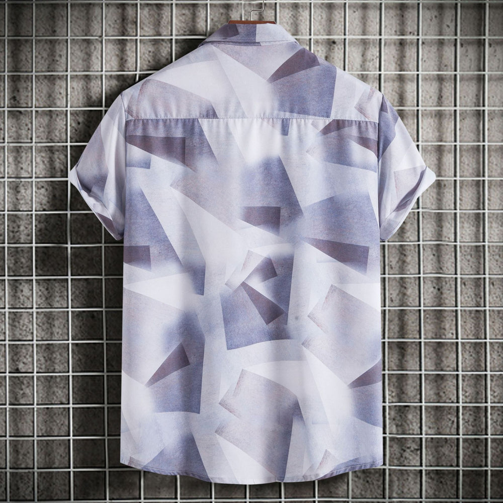 Damen Kurzarmhemd mit kreativem geometrischen Design und lockerer Passform R&B