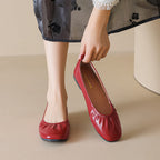 Damen Ballerinas mit dezentem Faltenwurf