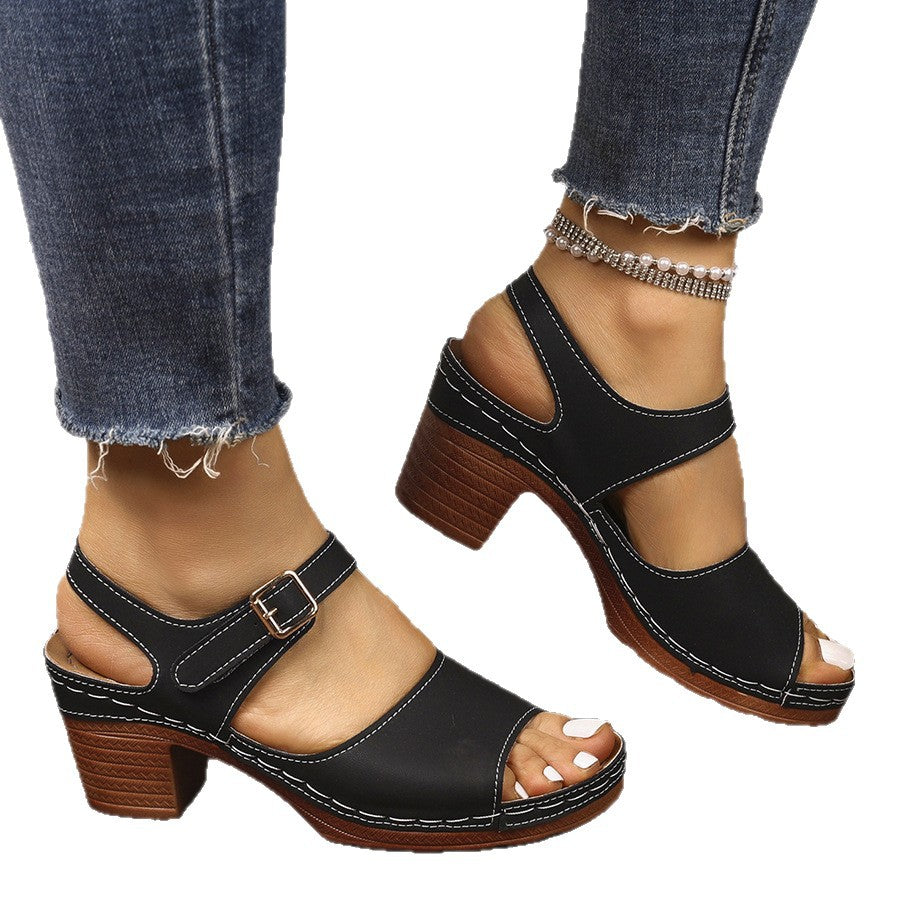 Damen Sandalen mit Blockabsatz R&B