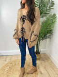 Damen lässiger Strickpullover mit verspielten Details