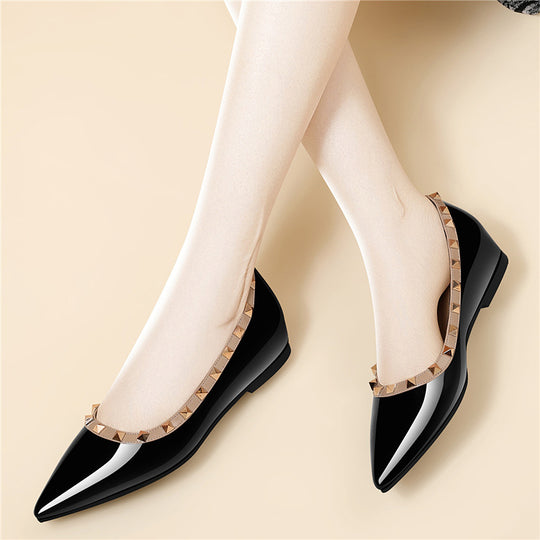 Damen elegante spitze Ballerinas mit Nieten R&B