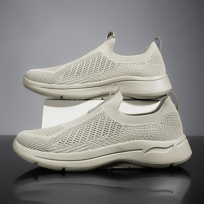 Damen Atmungsaktive Strick-Sneaker mit elastischem Schaft und rutschfester Sohle