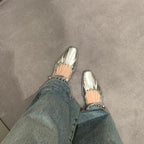 Damen Elegante Ballerinas mit modischem Riemchen und schicker Schnalle R&B